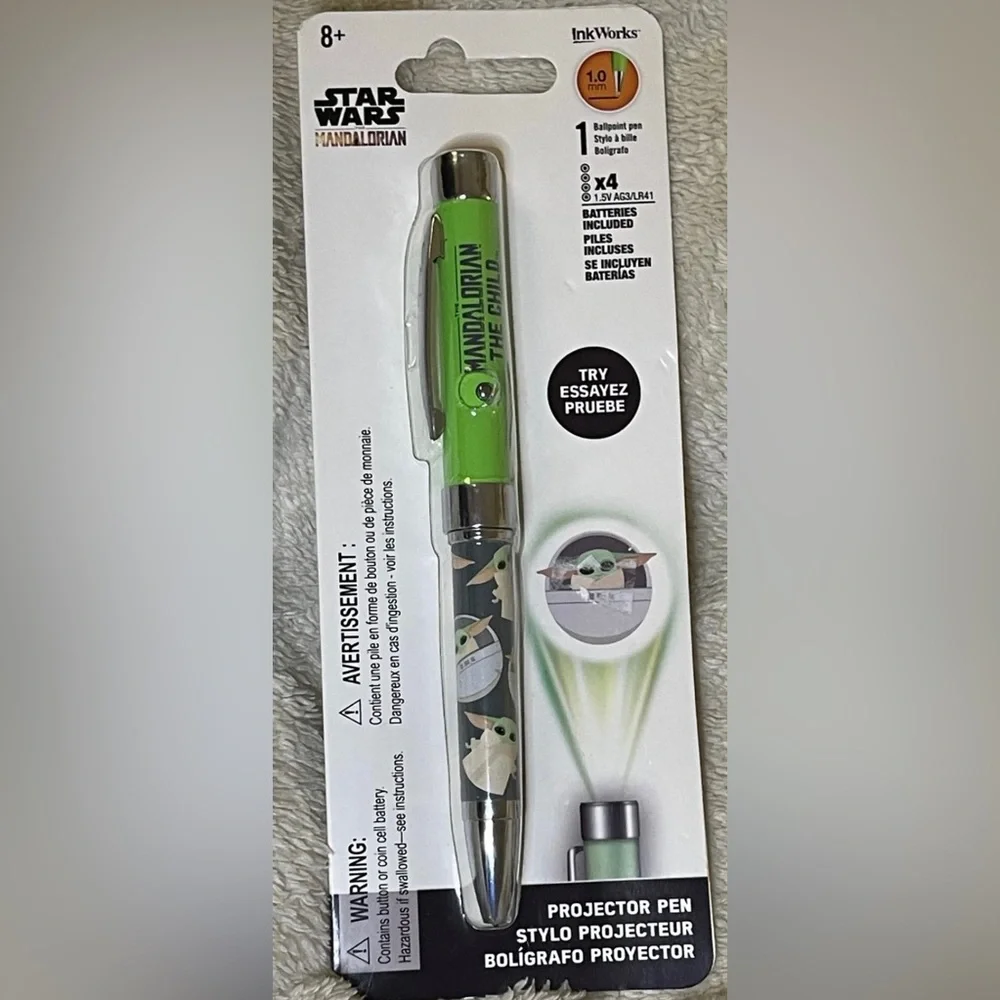 Disney Star Wars The Mandalorian The Child Projector Ball Point Pen Green NEW
